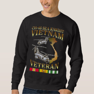 Ch 46 sea knight helicopter Vietnam War Veteran Sweatshirt