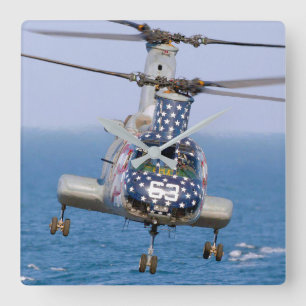 CH-46E SEA KNIGHT SQUARE WALL CLOCK