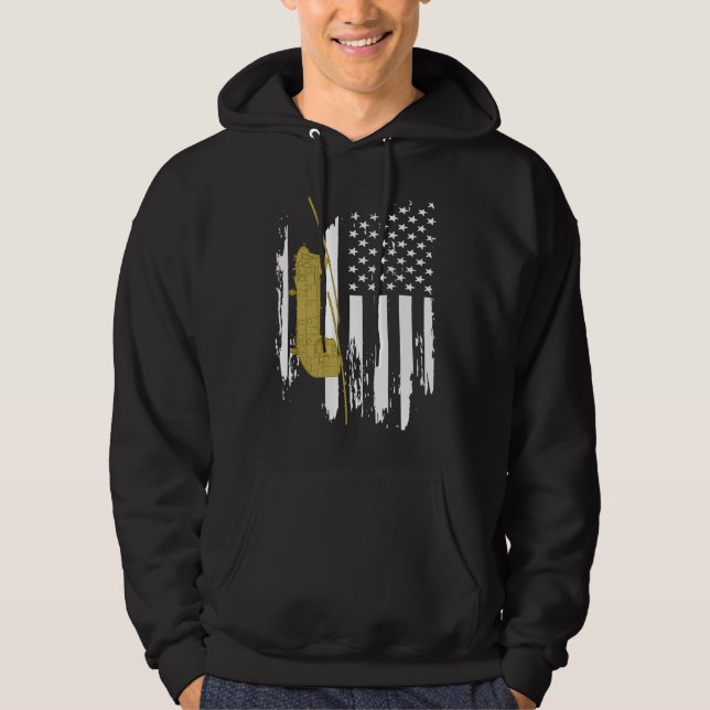CH 47 Chinook Military Helicopter American Flag Hoodie (Front)