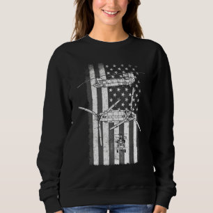 Ch 47 Chinook Military Helicopter Vintage Flag Pil Sweatshirt