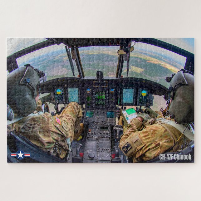 CH-47F CHINOOK COCKPIT (20x30 INCH) Jigsaw Puzzle (Horizontal)