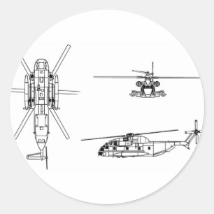 CH-53 Sea Stallion Classic Round Sticker
