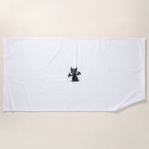 Ch Ch Ch Meow Meow Scary Friday Costume Halloween  Beach Towel