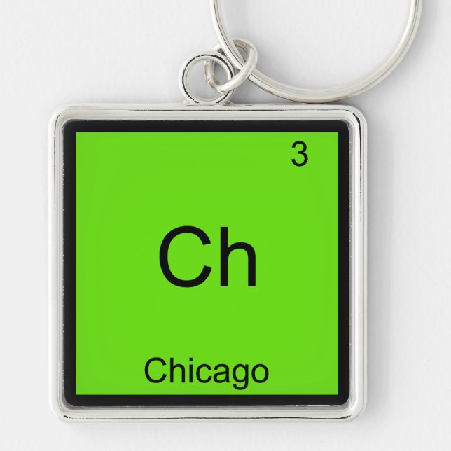 Ch - Chicago Funny Chemistry Element Symbol Tee Key Ring (Front)