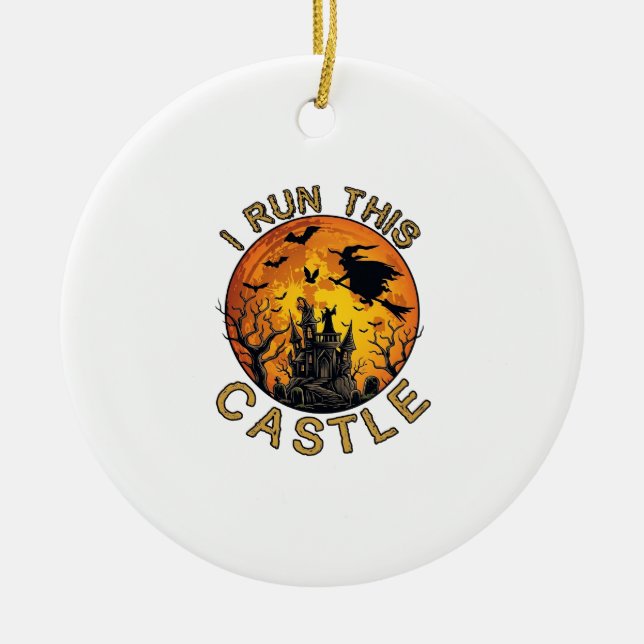 Ch Meow Halloween Haunted Castle (2)_1 Ceramic Tree Decoration (Front)
