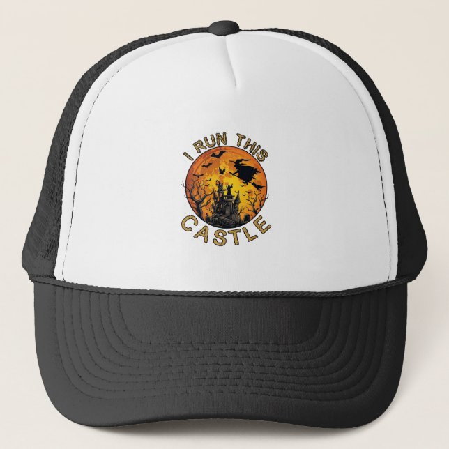 Ch Meow Halloween Haunted Castle (2)_1 Trucker Hat (Front)