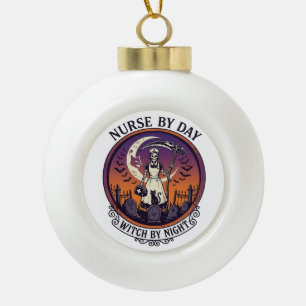 Ch Meow Halloween Haunted Castle (3)_1 Ceramic Ball Christmas Ornament