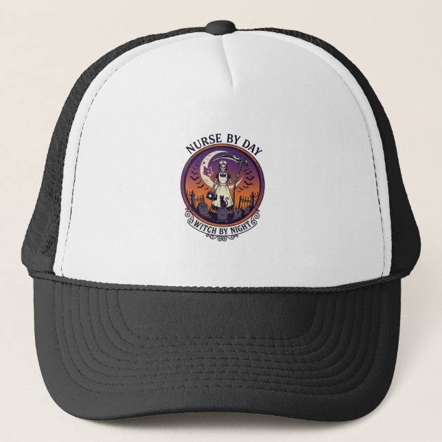 Ch Meow Halloween Haunted Castle (3)_1 Trucker Hat (Front)