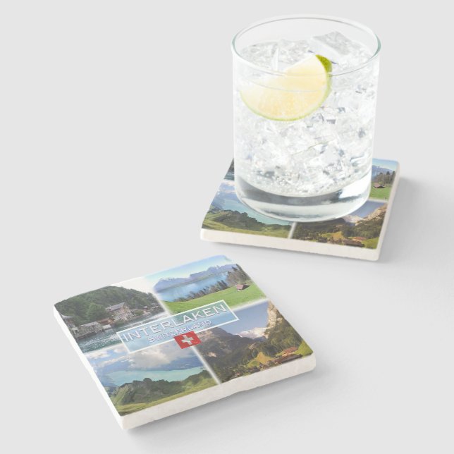 CH Switzerland - Interlaken - Lake Thun - Thunerse Stone Coaster (Side)