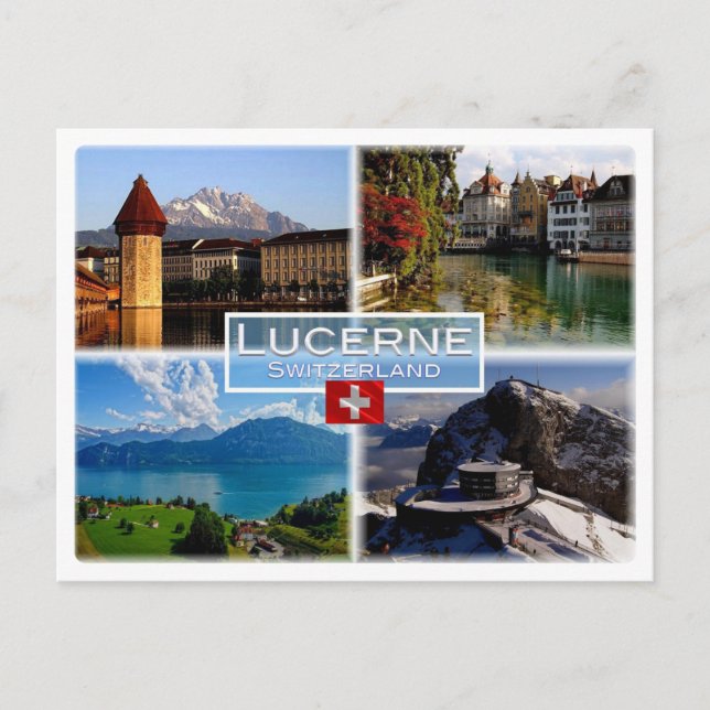 CH Switzerland - Lucerne - Chapel Bridge - Old Tow Postcard (Front)