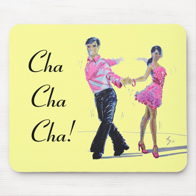 Cha Cha Cha Ballroom Dancing Mouse Mat (Front)