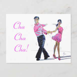 Cha Cha Cha Ballroom Dancing Postcard