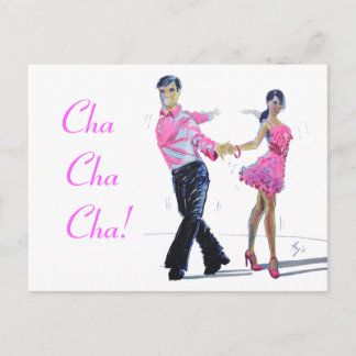 Cha Cha Cha Ballroom Dancing Postcard