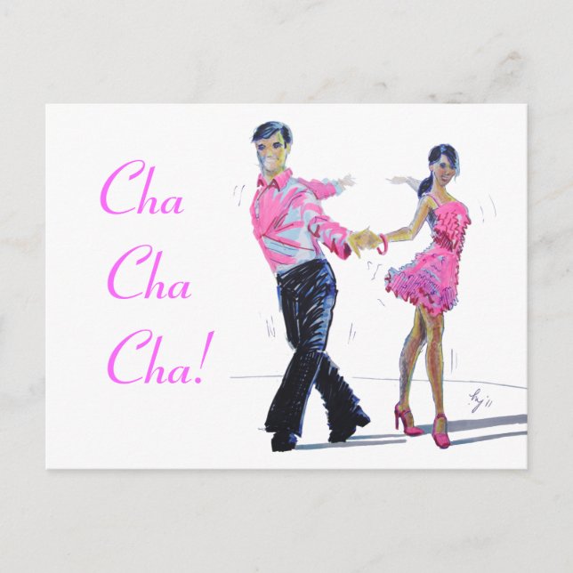 Cha Cha Cha Ballroom Dancing Postcard (Front)