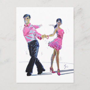Cha Cha Cha Ballroom Dancing Postcard