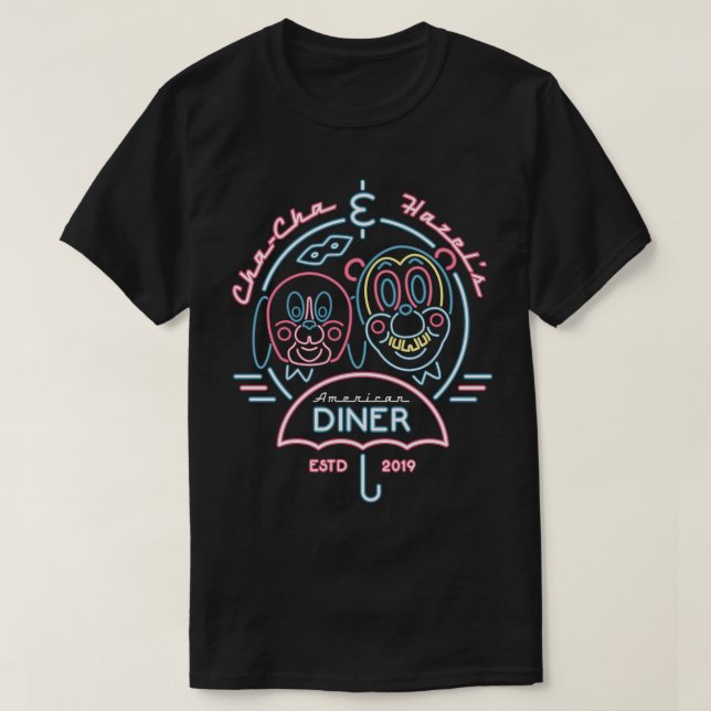 Cha Cha Hazel Diner Neon Umbrella Sign Comic Book T-Shirt (Design Front)