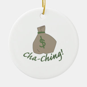 Cha-ching Bag Ceramic Tree Decoration