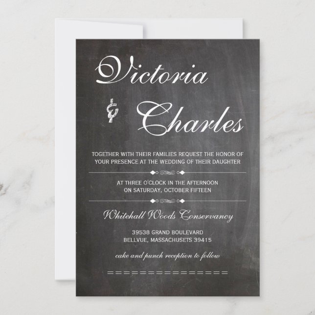Chaalkboard Modern Vintage Typography Invite (Front)
