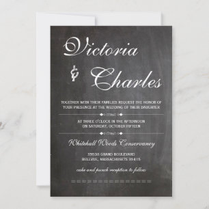 Chaalkboard Modern Vintage Typography Invite