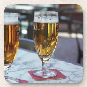 Chablis; two cool beers at 42 degrees hot summer coaster