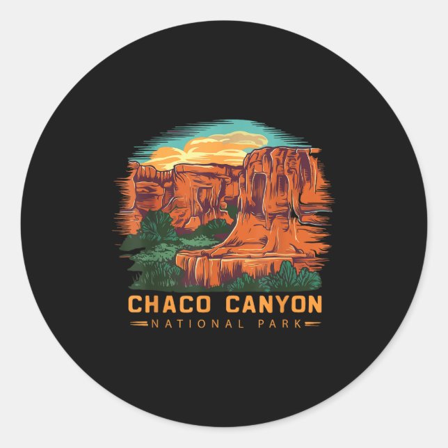 Chaco Canyon National Park  Classic Round Sticker (Front)