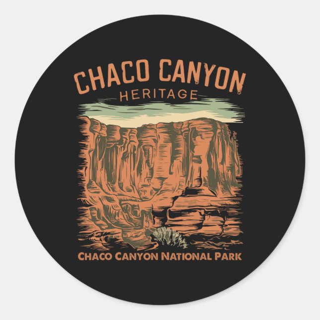 Chaco Canyon National Park Pueblo Indian New Mexic Classic Round Sticker (Front)