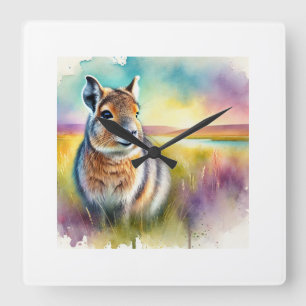 Chacoan mara in serenity 280824AREF105 - Watercolo Square Wall Clock