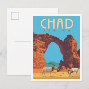 Chad Africa Vintage Travel Postcard
