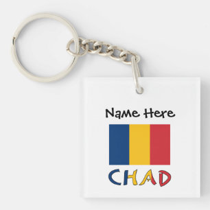 Chad and Chadian Flag Personalised  Key Ring