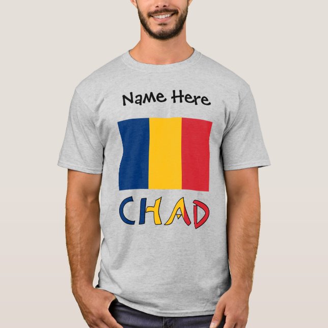Chad and Chadian Flag Personalised Men's  T-Shirt (Front)