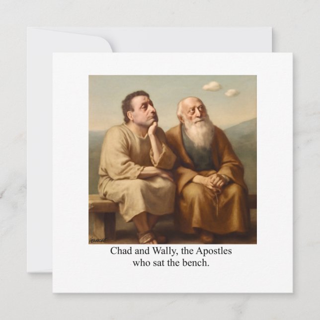 Chad and Wally, the Apostles who sat the bench. Invitation (Front)