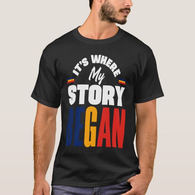 Chad Chadian Chad Flag Its Where My Story Began Ch T-Shirt (Front)