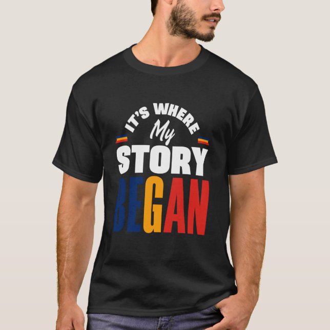 Chad Chadian Chad Flag Its Where My Story Began Ch T-Shirt (Front)