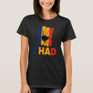 Chad Chadian Chad Flag Ostrich Animal Silhouette T-Shirt