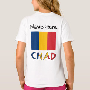 Chad Chadian Flag Black Personalisation T-Shirt