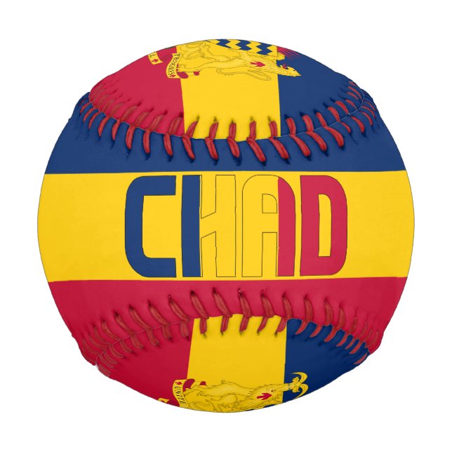 Chad Flag and Coat of Arms Patriotic Baseball (Front)