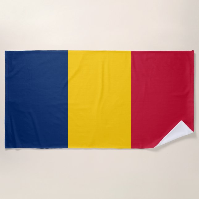 Chad Flag Beach Towel (Front)