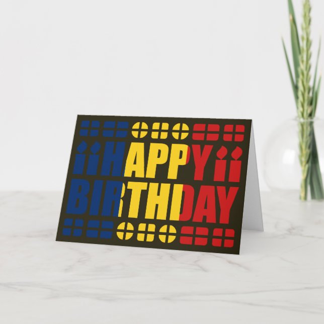 Chad Flag Birthday Card (Front)