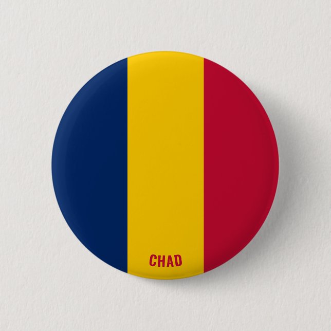 Chad Flag Charming Patriotic Button (Front)