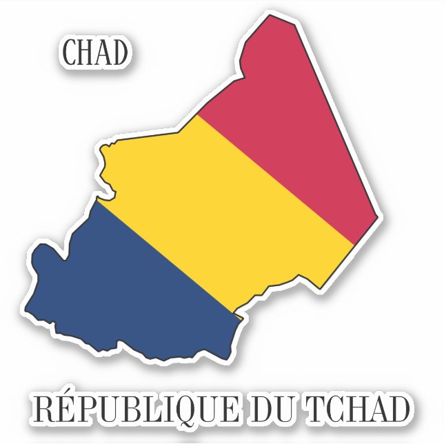 Chad Flag Charming Patriotic Map (Front)