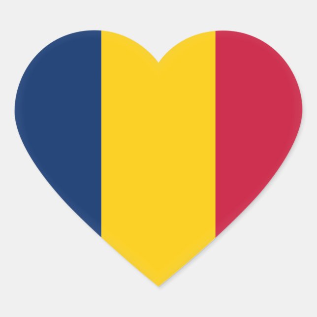 Chad Flag Heart Sticker (Front)