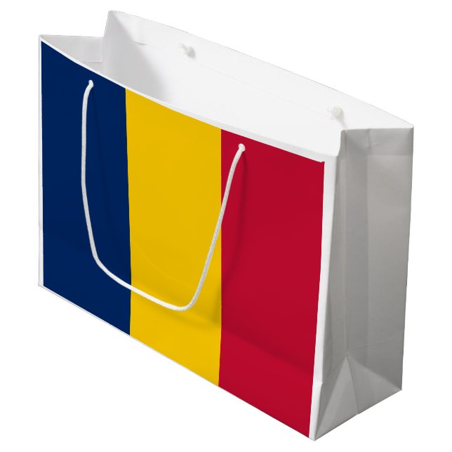 Chad Flag Large Gift Bag (Front Angled)