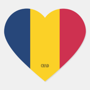 Chad Flag Splendid Patriotic Heart Sticker