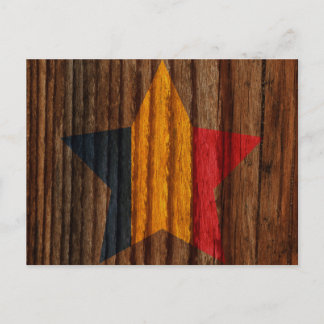 Chad Flag Star on Wood theme Postcard