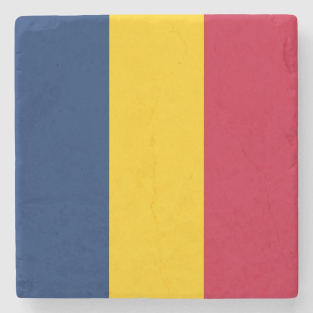Chad Flag Stone Coaster (Front)