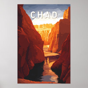 Chad Illustration Travel Art Vintage Poster