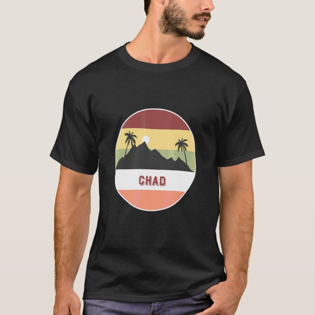 Chad Mountain And Palms T-Shirt (Front)