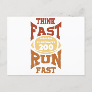 Chad Powers - Think Fast Run Fast - Vintage Retro Holiday Postcard