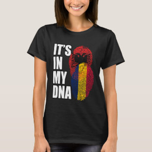Chadian And Albanian Mix DNA Flag Heritage T-Shirt