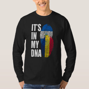 Chadian And Nicaraguan Mix Dna Flag Heritage T-Shirt